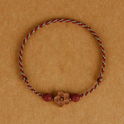 Peach Wood Peach Blossom Cinnabar Wealth Bracelet Anklet Peach Wood Peach Blossom Cinnabar Wealth Bracelet Anklet