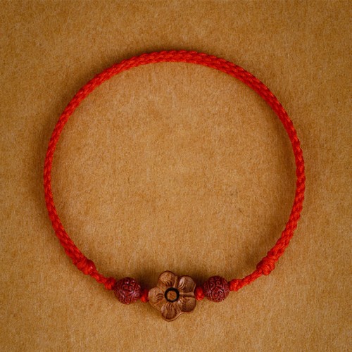 Peach Wood Peach Blossom Cinnabar Wealth Bracelet Anklet Peach Wood Peach Blossom Cinnabar Wealth Bracelet Anklet