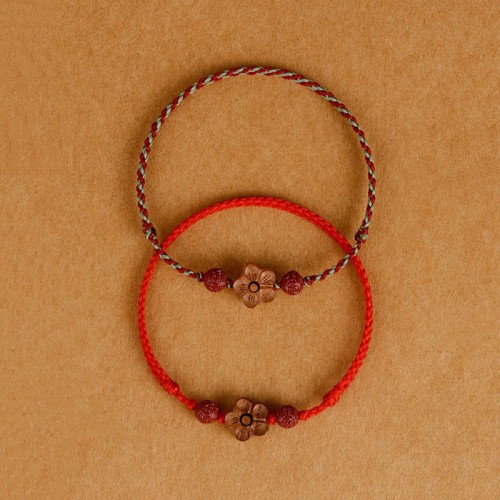 Peach Wood Peach Blossom Cinnabar Wealth Bracelet Anklet Peach Wood Peach Blossom Cinnabar Wealth Bracelet Anklet