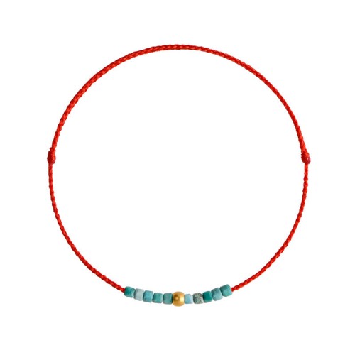 999 Gold Beads Turquoise Protection Bracelet Anklet 999 Gold Beads Turquoise Protection Bracelet Anklet
