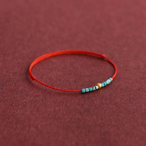999 Gold Beads Turquoise Protection Bracelet Anklet 999 Gold Beads Turquoise Protection Bracelet Anklet