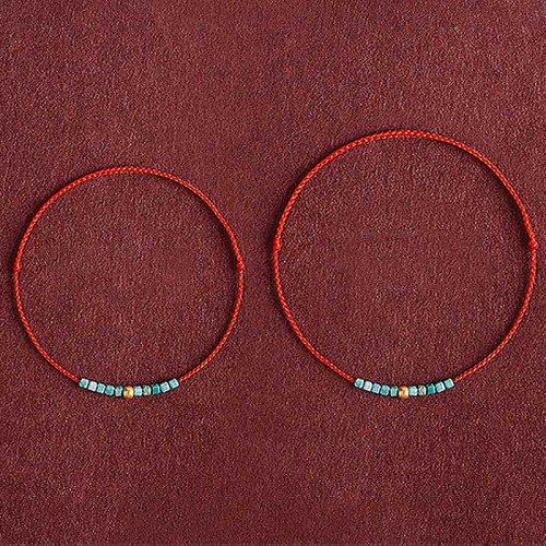 999 Gold Beads Turquoise Protection Bracelet Anklet 999 Gold Beads Turquoise Protection Bracelet Anklet
