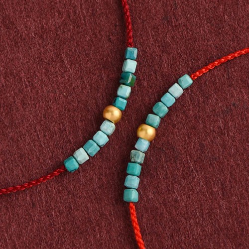 999 Gold Beads Turquoise Protection Bracelet Anklet 999 Gold Beads Turquoise Protection Bracelet Anklet