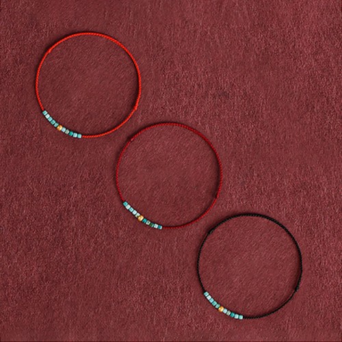 999 Gold Beads Turquoise Protection Bracelet Anklet 999 Gold Beads Turquoise Protection Bracelet Anklet