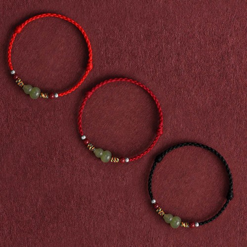 Natural Hetian Jade Gourd Protection Bracelet Anklet Natural Hetian Jade Gourd Protection Bracelet Anklet
