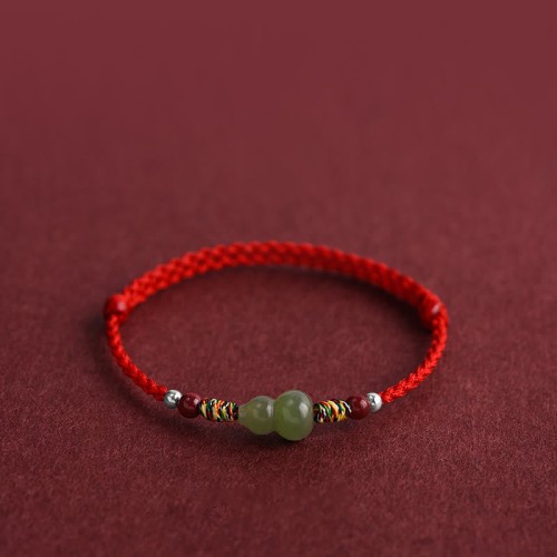 Natural Hetian Jade Gourd Protection Bracelet Anklet Natural Hetian Jade Gourd Protection Bracelet Anklet