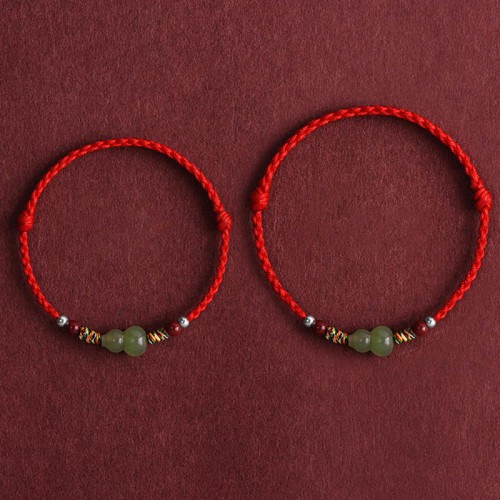 Natural Hetian Jade Gourd Protection Bracelet Anklet Natural Hetian Jade Gourd Protection Bracelet Anklet