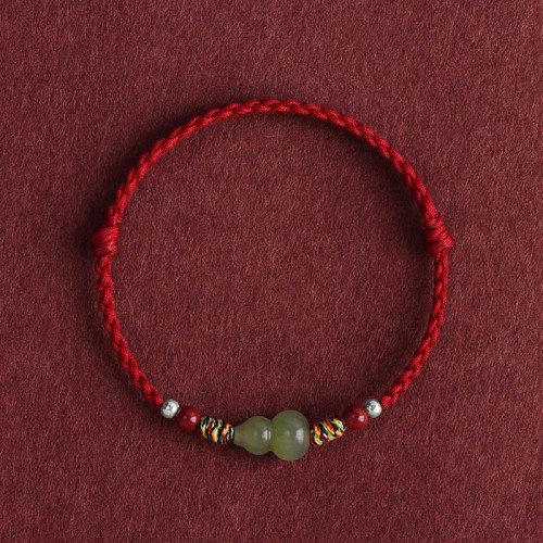 Natural Hetian Jade Gourd Protection Bracelet Anklet Natural Hetian Jade Gourd Protection Bracelet Anklet