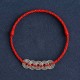 925 Sterling Silver Five Emperor Coins Red String Bracelet Anklet 925 Sterling Silver Five Emperor Coins Red String Bracelet Anklet