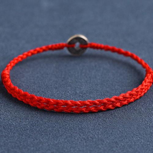 925 Sterling Silver Five Emperor Coins Red String Bracelet Anklet 925 Sterling Silver Five Emperor Coins Red String Bracelet Anklet