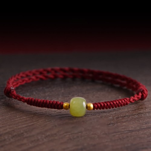 Natural Hetian Jade Gold Beads Protection Luck Bracelet Anklet Natural Hetian Jade Gold Beads Protection Luck Bracelet Anklet