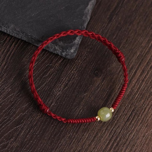 Natural Hetian Jade Gold Beads Protection Luck Bracelet Anklet Natural Hetian Jade Gold Beads Protection Luck Bracelet Anklet