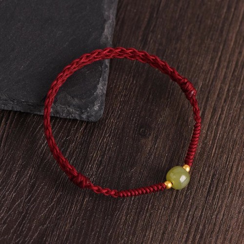 Natural Hetian Jade Gold Beads Protection Luck Bracelet Anklet Natural Hetian Jade Gold Beads Protection Luck Bracelet Anklet