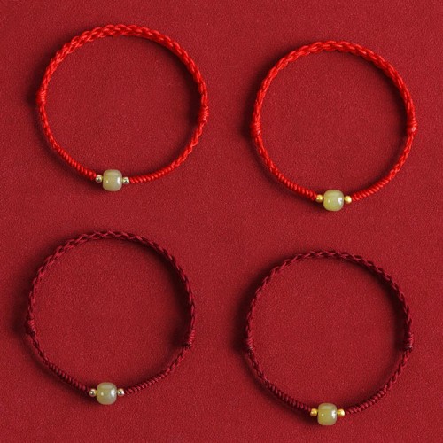 Natural Hetian Jade Gold Beads Protection Luck Bracelet Anklet Natural Hetian Jade Gold Beads Protection Luck Bracelet Anklet