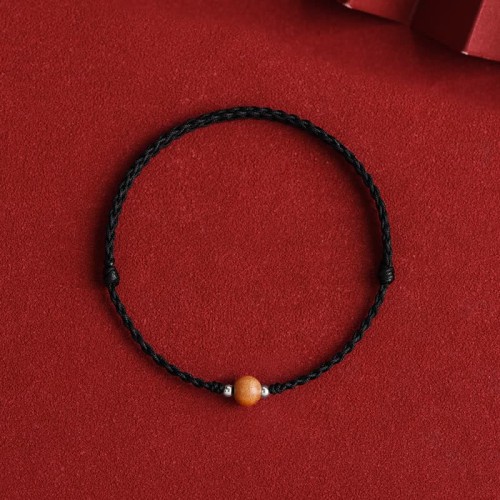 Natural Peach Wood Bead Luck Bracelet Anklet Natural Peach Wood Bead Luck Bracelet Anklet
