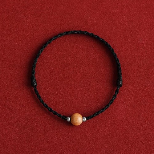 Natural Peach Wood Bead Luck Bracelet Anklet Natural Peach Wood Bead Luck Bracelet Anklet