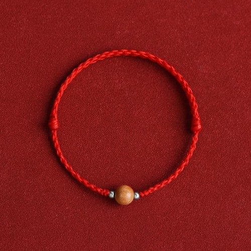 Natural Peach Wood Bead Luck Bracelet Anklet Natural Peach Wood Bead Luck Bracelet Anklet