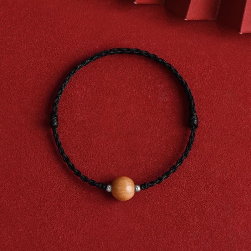 Natural Peach Wood Bead Luck Bracelet Anklet Natural Peach Wood Bead Luck Bracelet Anklet