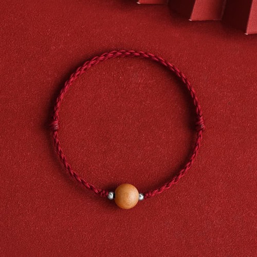 Natural Peach Wood Bead Luck Bracelet Anklet Natural Peach Wood Bead Luck Bracelet Anklet