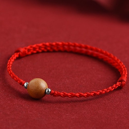Natural Peach Wood Bead Luck Bracelet Anklet Natural Peach Wood Bead Luck Bracelet Anklet