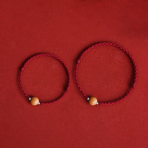 Natural Peach Wood Bead Luck Bracelet Anklet Natural Peach Wood Bead Luck Bracelet Anklet