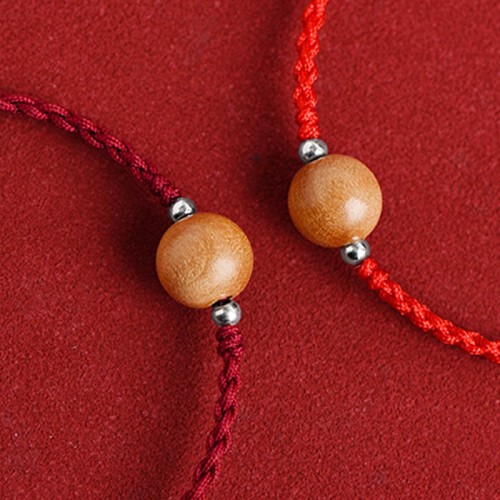Natural Peach Wood Bead Luck Bracelet Anklet Natural Peach Wood Bead Luck Bracelet Anklet