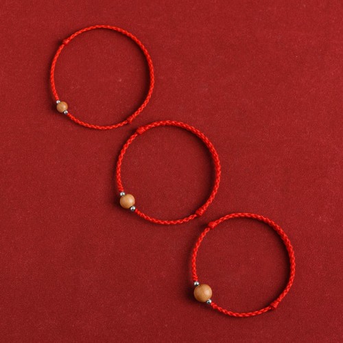 Natural Peach Wood Bead Luck Bracelet Anklet Natural Peach Wood Bead Luck Bracelet Anklet