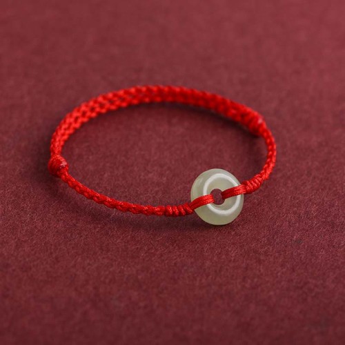 Natural Hetian Jade Peace Buckle Protection Bracelet Anklet Natural Hetian Jade Peace Buckle Protection Bracelet Anklet