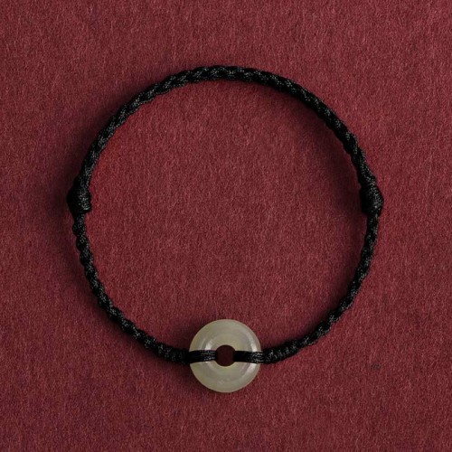 Natural Hetian Jade Peace Buckle Protection Bracelet Anklet Natural Hetian Jade Peace Buckle Protection Bracelet Anklet