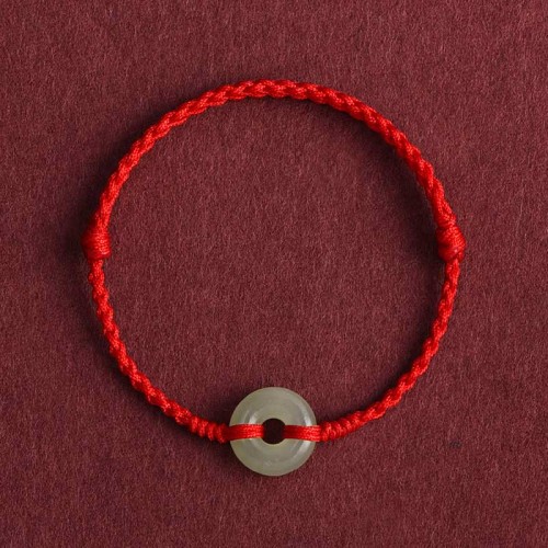 Natural Hetian Jade Peace Buckle Protection Bracelet Anklet Natural Hetian Jade Peace Buckle Protection Bracelet Anklet