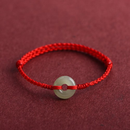 Natural Hetian Jade Peace Buckle Protection Bracelet Anklet Natural Hetian Jade Peace Buckle Protection Bracelet Anklet