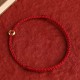 999 Gold Small Peace Buckle Red String Protection Anklet 999 Gold Small Peace Buckle Red String Protection Anklet