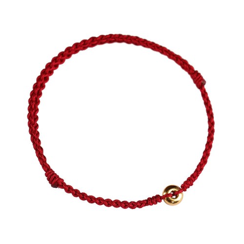 999 Gold Small Peace Buckle Red String Protection Anklet 999 Gold Small Peace Buckle Red String Protection Anklet