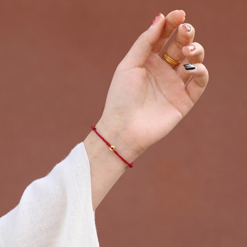 999 Gold Small Peace Buckle Red String Protection Anklet 999 Gold Small Peace Buckle Red String Protection Anklet