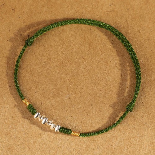 925 Sterling Silver Ultra-Thin Braided Luck Protection Anklet 925 Sterling Silver Ultra-Thin Braided Luck Protection Anklet