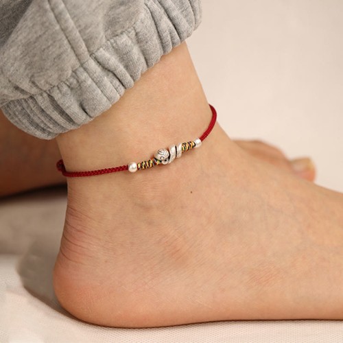 Red String 999 Sterling Silver Year of the Snake Anklet Red String 999 Sterling Silver Year of the Snake Anklet
