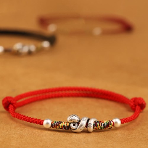 Red String 999 Sterling Silver Year of the Snake Anklet Red String 999 Sterling Silver Year of the Snake Anklet