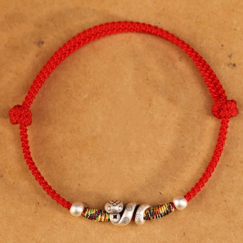 Red String 999 Sterling Silver Year of the Snake Anklet Red String 999 Sterling Silver Year of the Snake Anklet