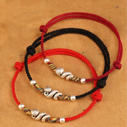 Red String 999 Sterling Silver Year of the Snake Anklet Red String 999 Sterling Silver Year of the Snake Anklet
