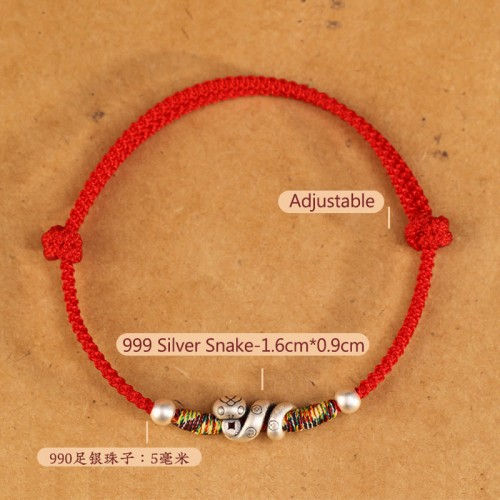 Red String 999 Sterling Silver Year of the Snake Anklet Red String 999 Sterling Silver Year of the Snake Anklet