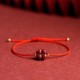Natural Cinnabar Four Leaf Clover Blessing Bracelet Anklet Natural Cinnabar Four Leaf Clover Blessing Bracelet Anklet