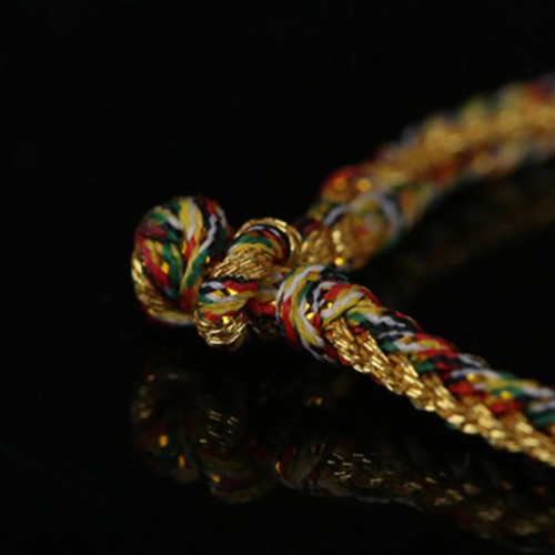 Handmade Gold Multicolored Rope Protection Braided Bracelet Anklet Handmade Gold Multicolored Rope Protection Braided Bracelet Anklet