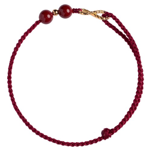 Cinnabar Blessing Red String 14K Gold Infinity Symbol Anklet Cinnabar Blessing Red String 14K Gold Infinity Symbol Anklet