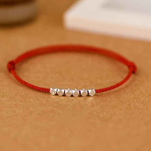 925 Sterling Silver Red String Braid Anklet 925 Sterling Silver Red String Braid Anklet