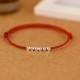 925 Sterling Silver Red String Braid Anklet 925 Sterling Silver Red String Braid Anklet