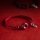 Handmade Cinnabar Peace Buckle Charm Blessing Bracelet Anklet Handmade Cinnabar Peace Buckle Charm Blessing Bracelet Anklet