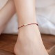 925 Sterling Silver Three Beads Protection String Anklet 925 Sterling Silver Three Beads Protection String Anklet