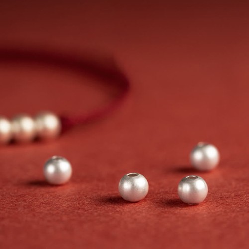 925 Sterling Silver Three Beads Protection String Anklet 925 Sterling Silver Three Beads Protection String Anklet