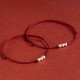 925 Sterling Silver Three Beads Protection String Anklet 925 Sterling Silver Three Beads Protection String Anklet