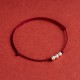 925 Sterling Silver Three Beads Protection String Anklet 925 Sterling Silver Three Beads Protection String Anklet